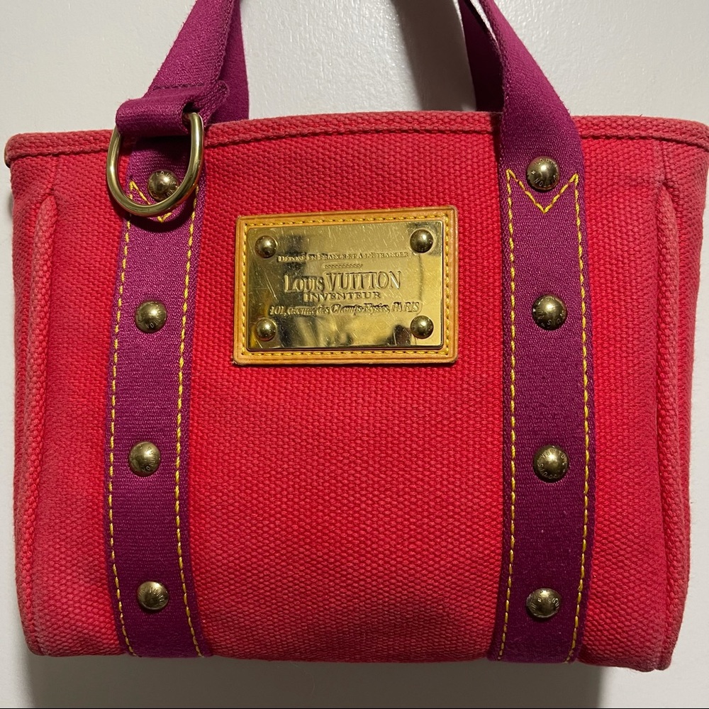 Louis Vuitton Red and Pink Canvas Tote